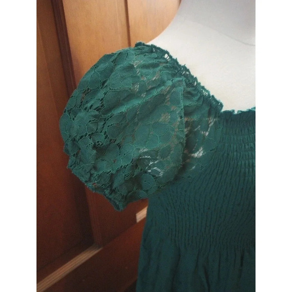 Anna-Kaci Dress Womens L Tiered Off Shoulder Boho Lace Smocked Cottage Core Maxi - Picture 5 of 7